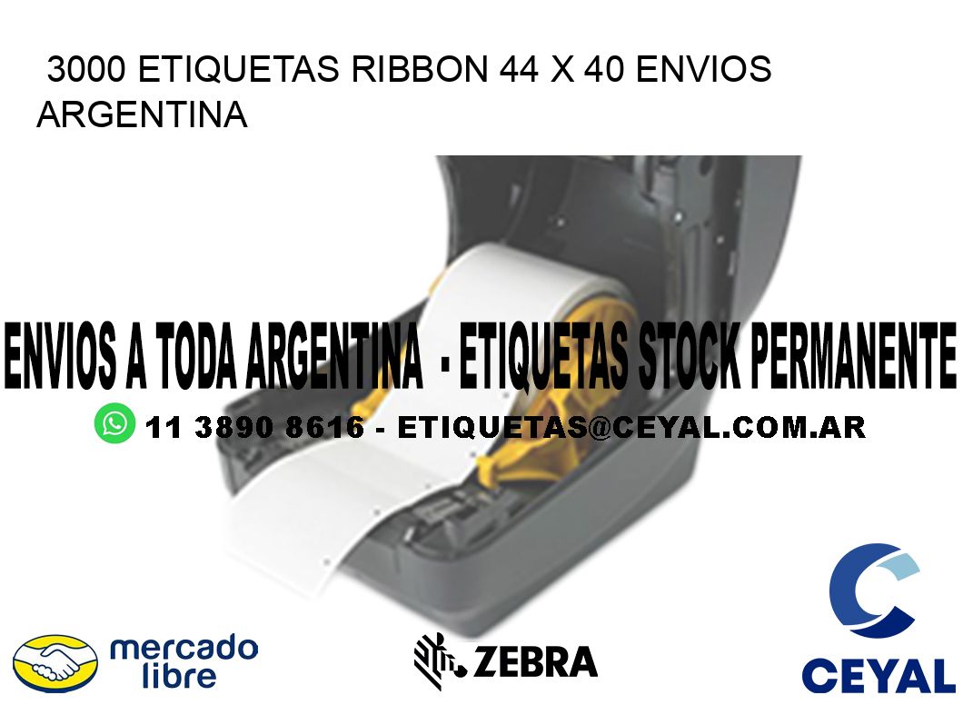3000 ETIQUETAS RIBBON 44 x 40 ENVIOS ARGENTINA