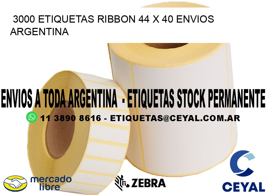 3000 ETIQUETAS RIBBON 44 x 40 ENVIOS ARGENTINA