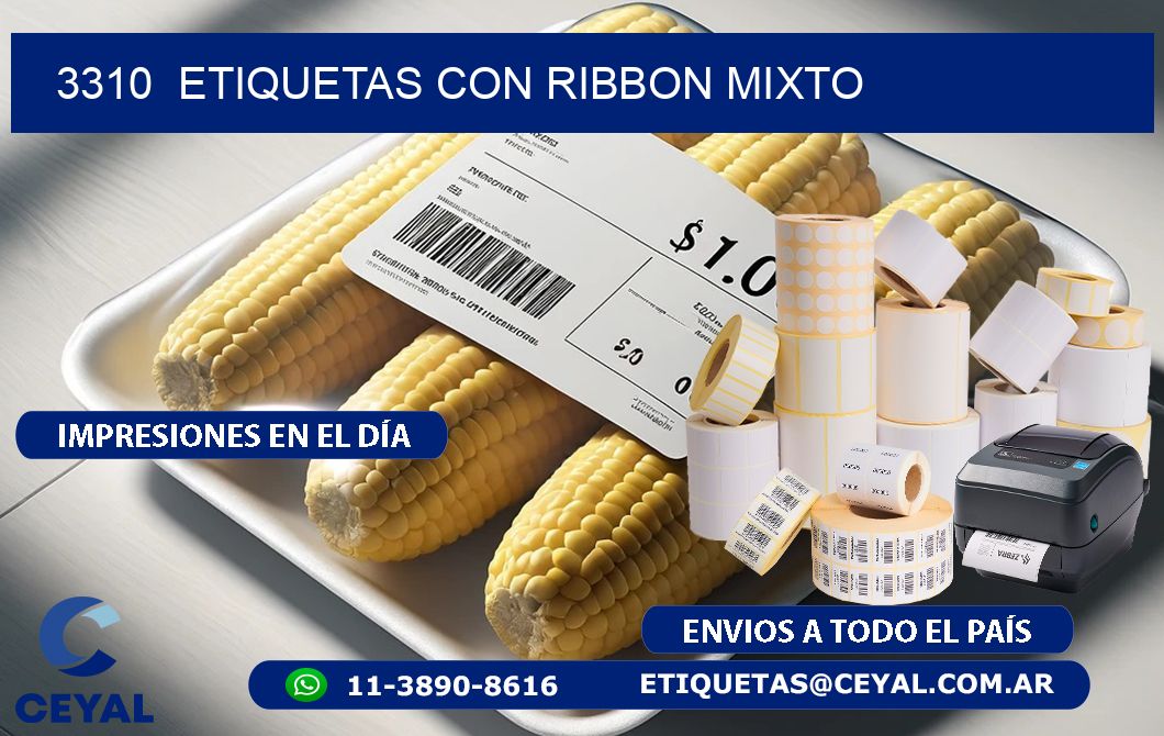 3310  ETIQUETAS CON RIBBON MIXTO