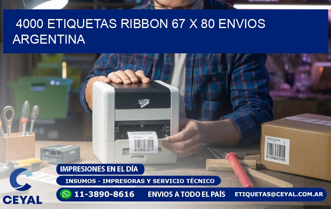 4000 ETIQUETAS RIBBON 67 x 80 ENVIOS ARGENTINA