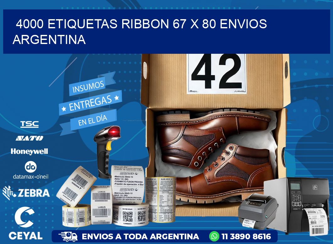 4000 ETIQUETAS RIBBON 67 x 80 ENVIOS ARGENTINA