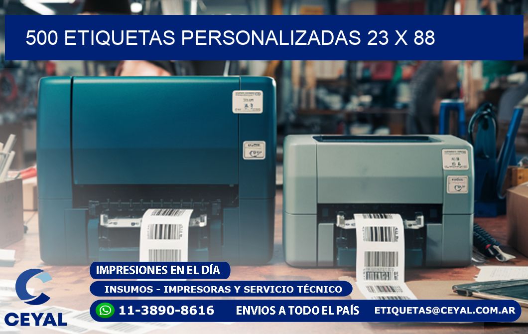 500 ETIQUETAS PERSONALIZADAS 23 x 88