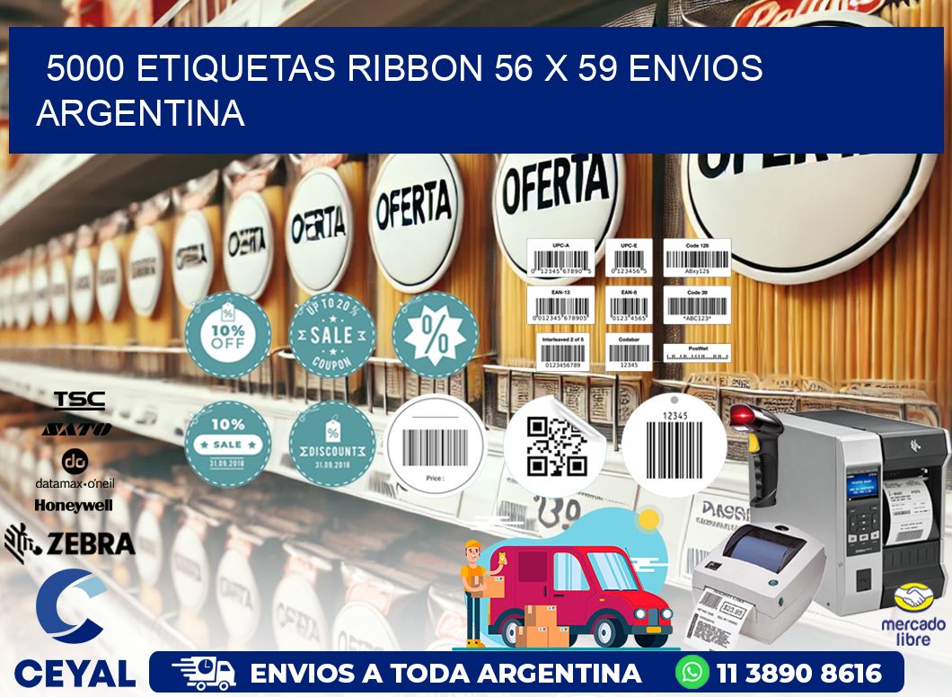 5000 ETIQUETAS RIBBON 56 x 59 ENVIOS ARGENTINA