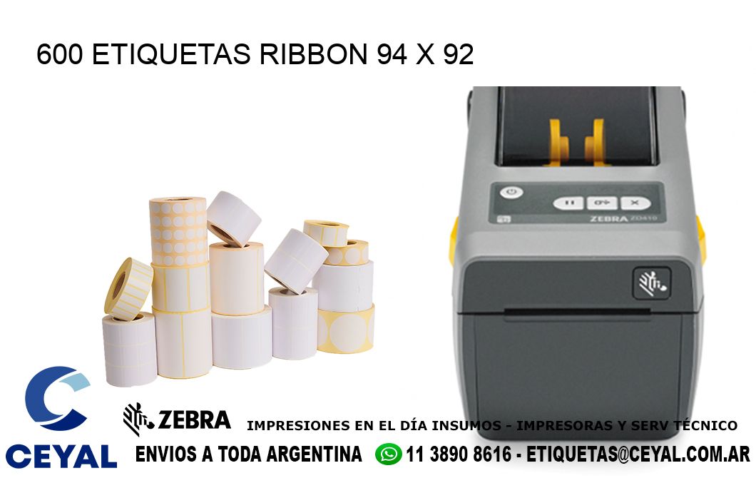 600 ETIQUETAS RIBBON 94 x 92