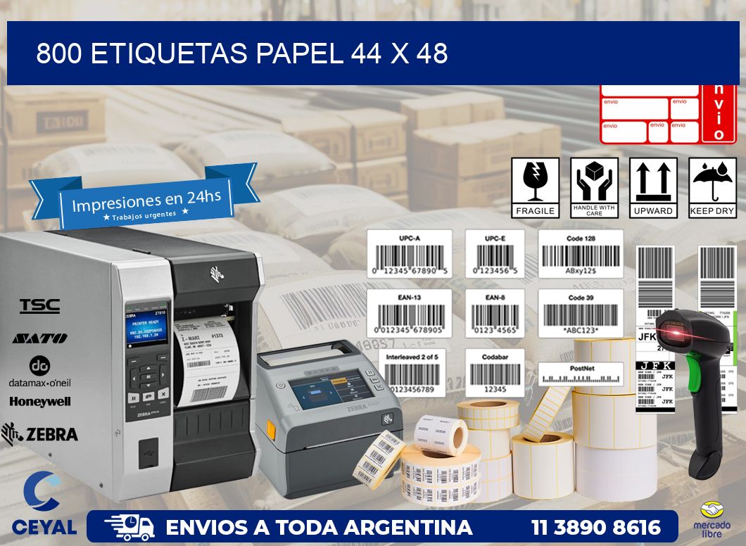 800 ETIQUETAS PAPEL 44 x 48