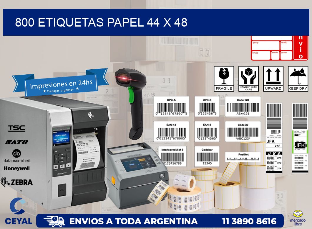 800 ETIQUETAS PAPEL 44 x 48