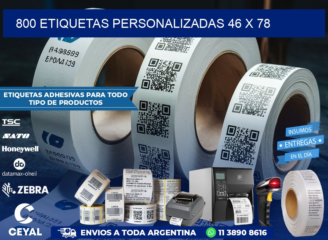 800 ETIQUETAS PERSONALIZADAS 46 x 78