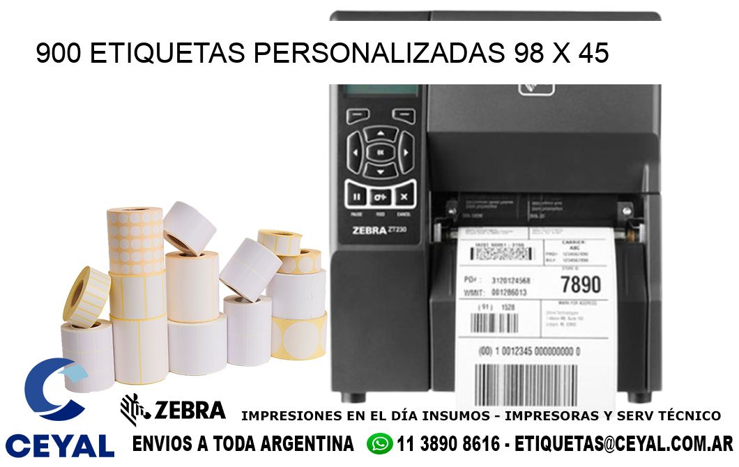 900 ETIQUETAS PERSONALIZADAS 98 x 45