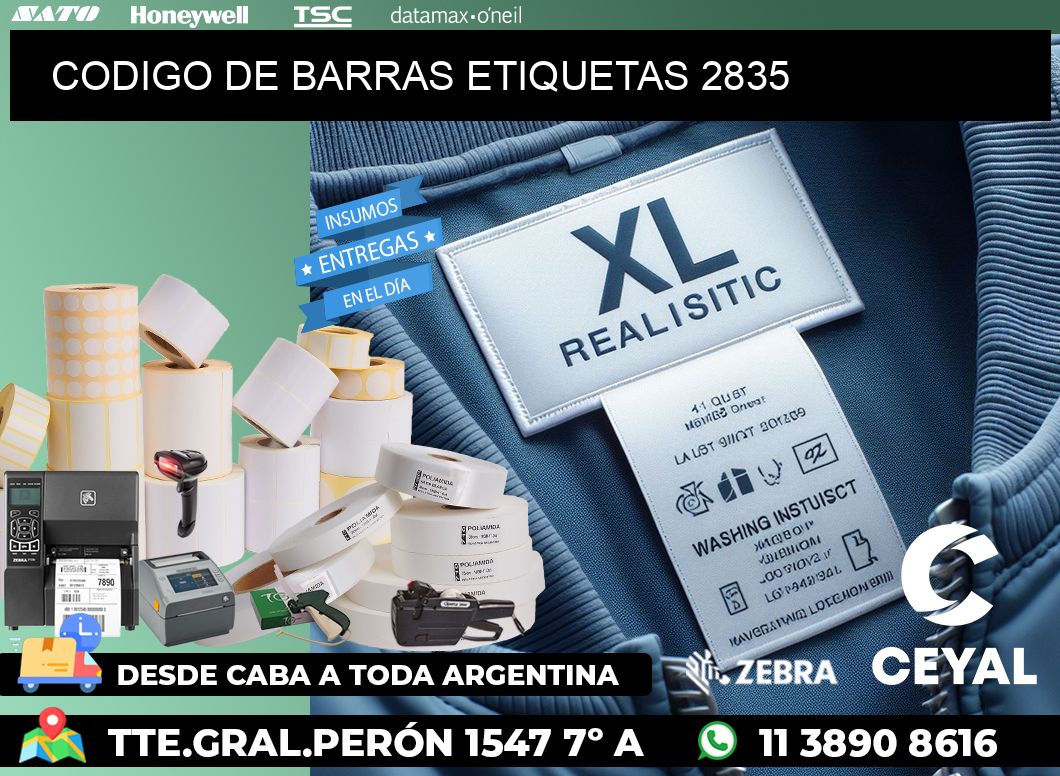 CODIGO DE BARRAS ETIQUETAS 2835