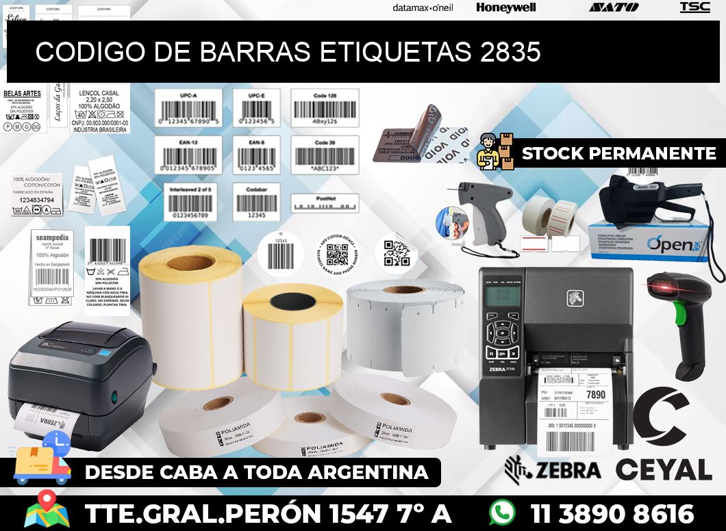 CODIGO DE BARRAS ETIQUETAS 2835