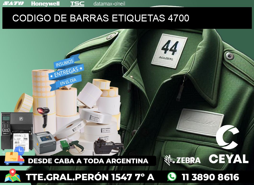 CODIGO DE BARRAS ETIQUETAS 4700