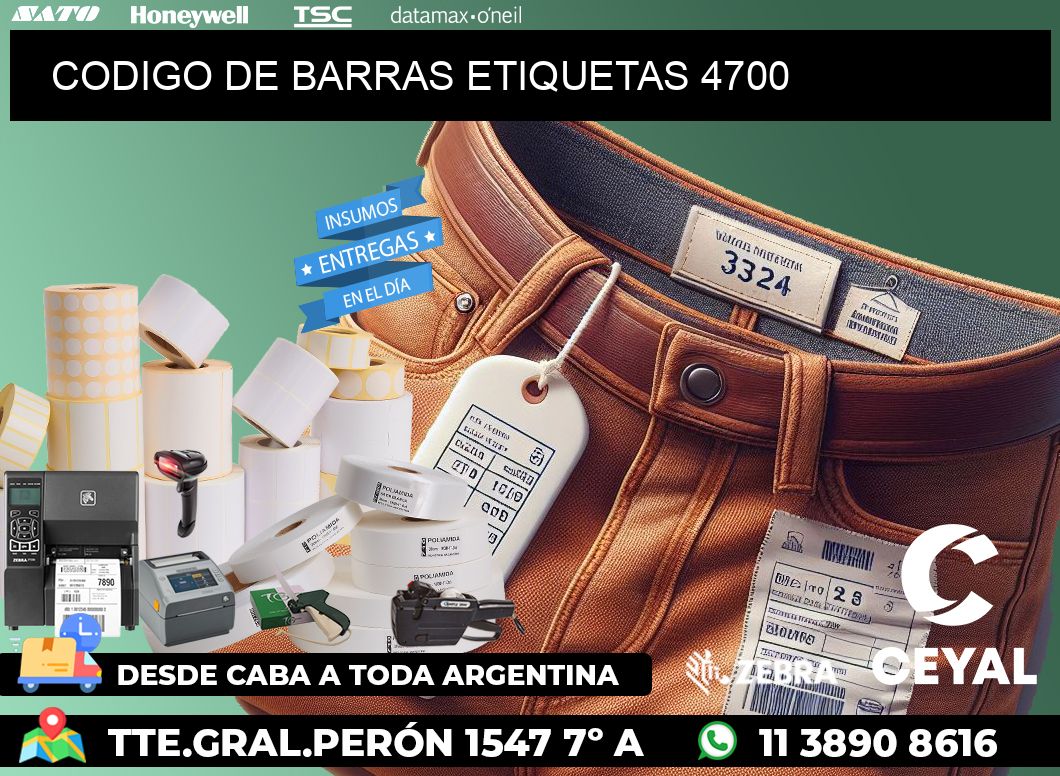 CODIGO DE BARRAS ETIQUETAS 4700