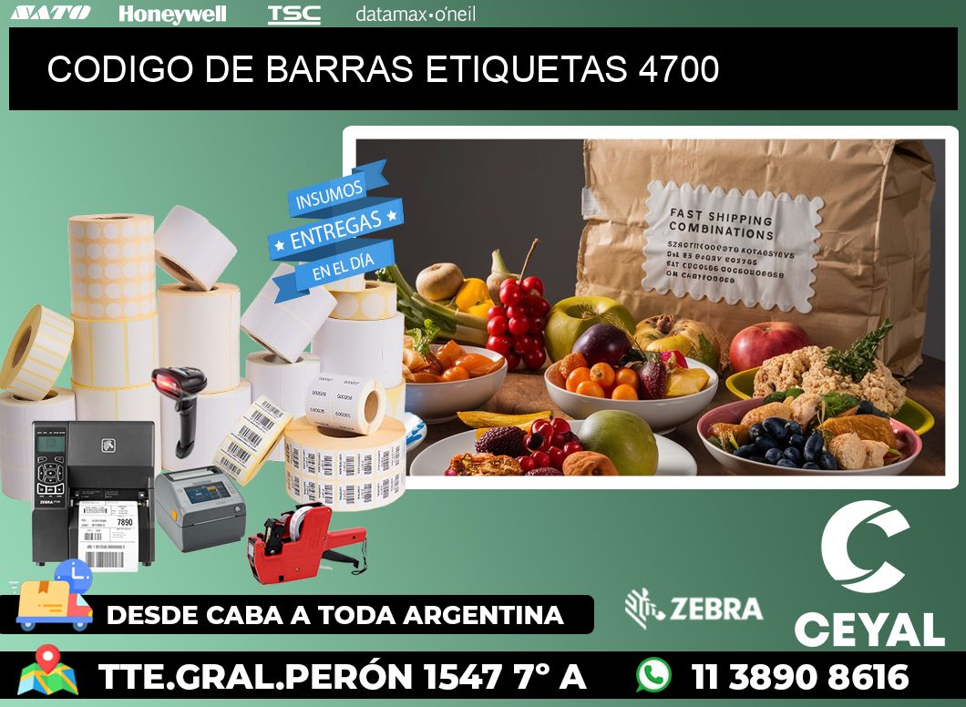 CODIGO DE BARRAS ETIQUETAS 4700