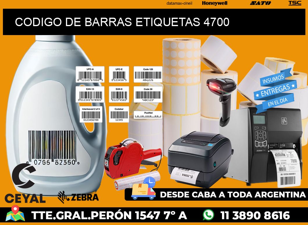 CODIGO DE BARRAS ETIQUETAS 4700