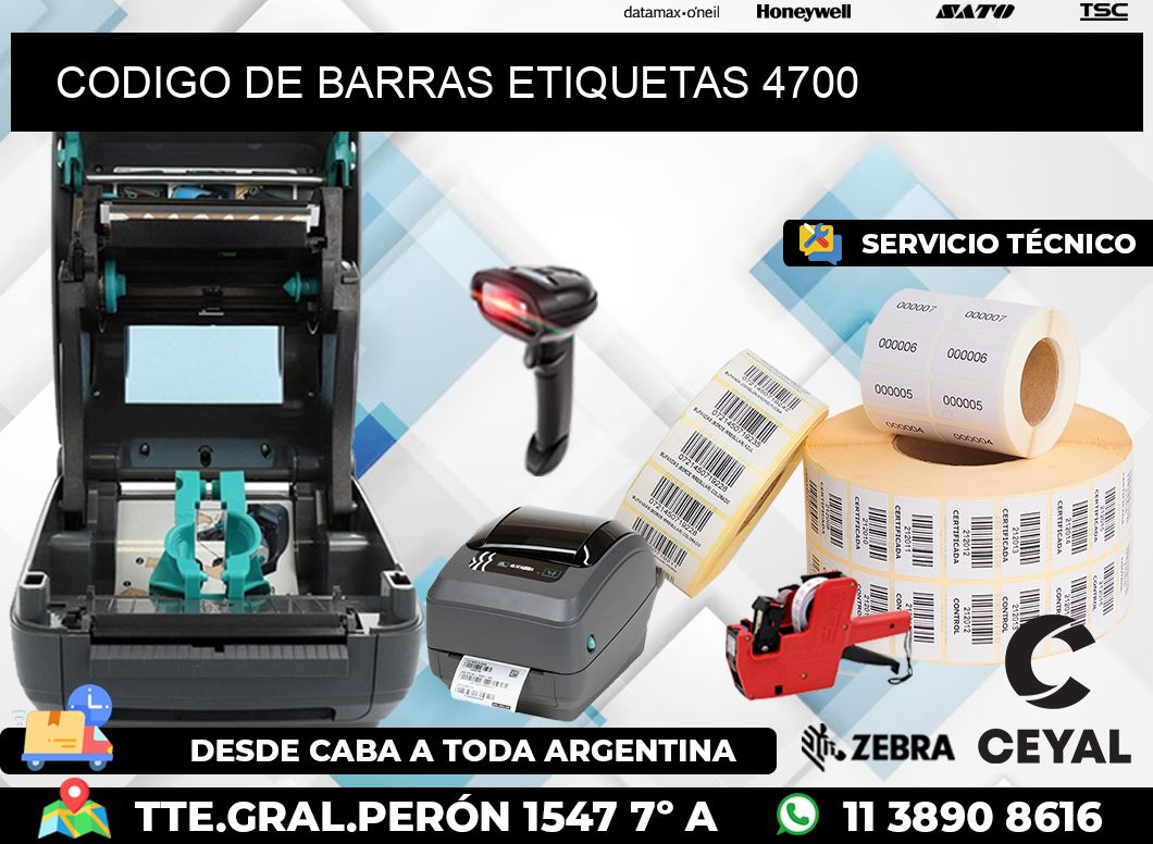CODIGO DE BARRAS ETIQUETAS 4700