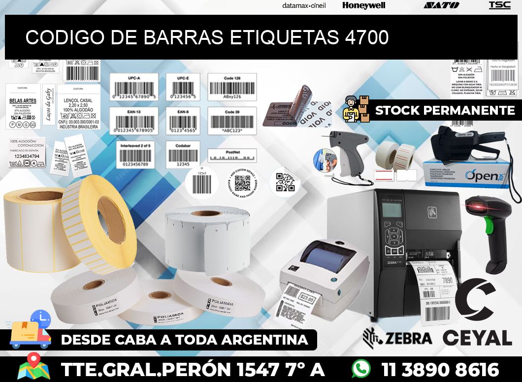 CODIGO DE BARRAS ETIQUETAS 4700
