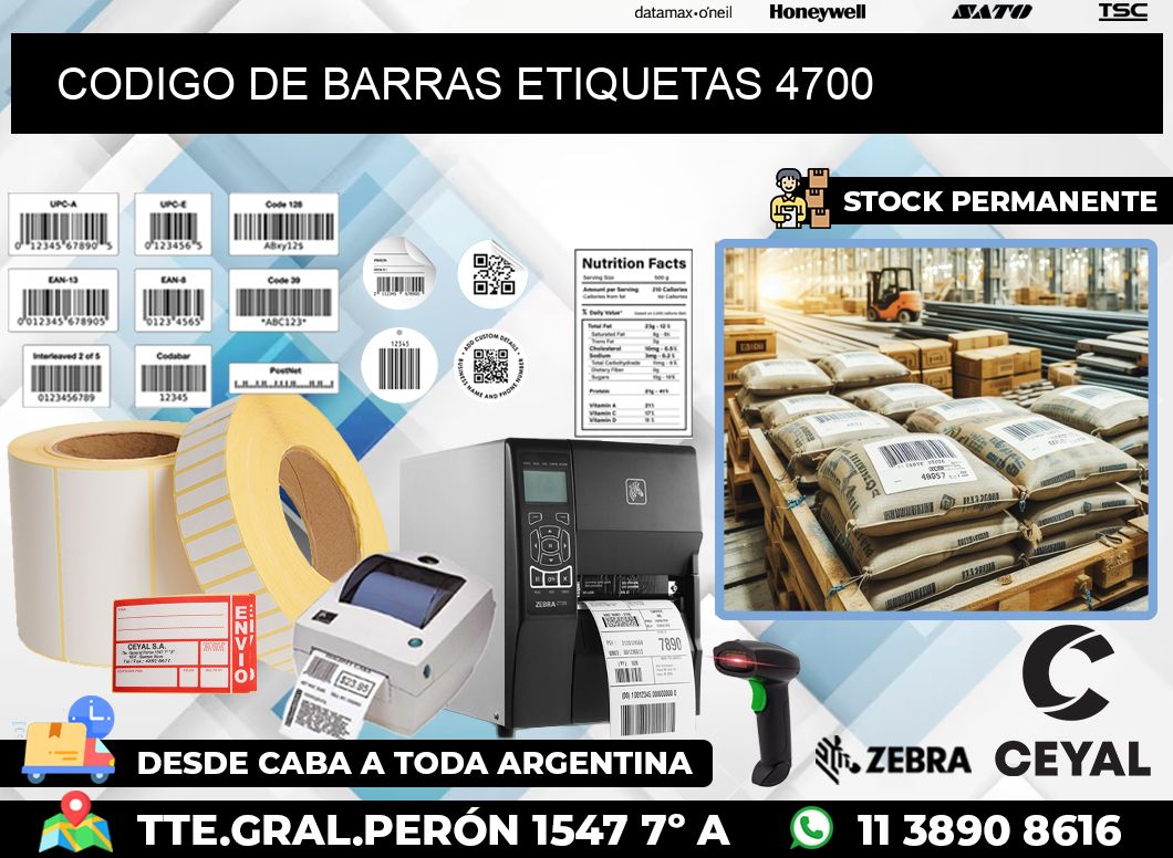 CODIGO DE BARRAS ETIQUETAS 4700