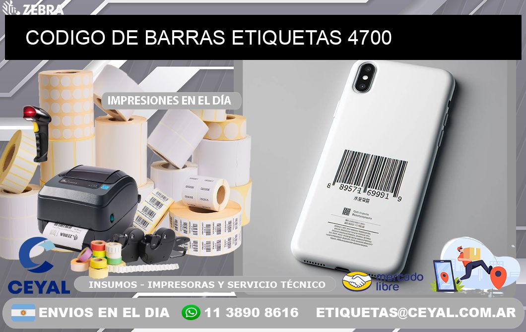 CODIGO DE BARRAS ETIQUETAS 4700