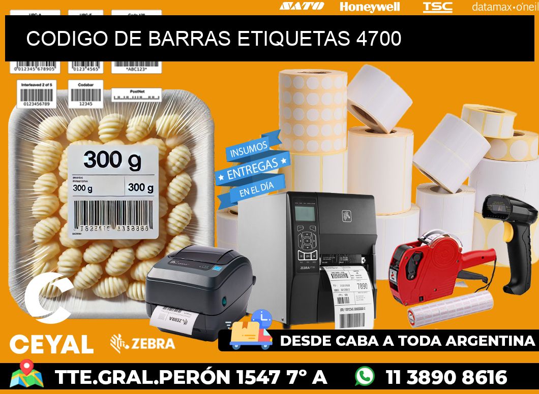 CODIGO DE BARRAS ETIQUETAS 4700