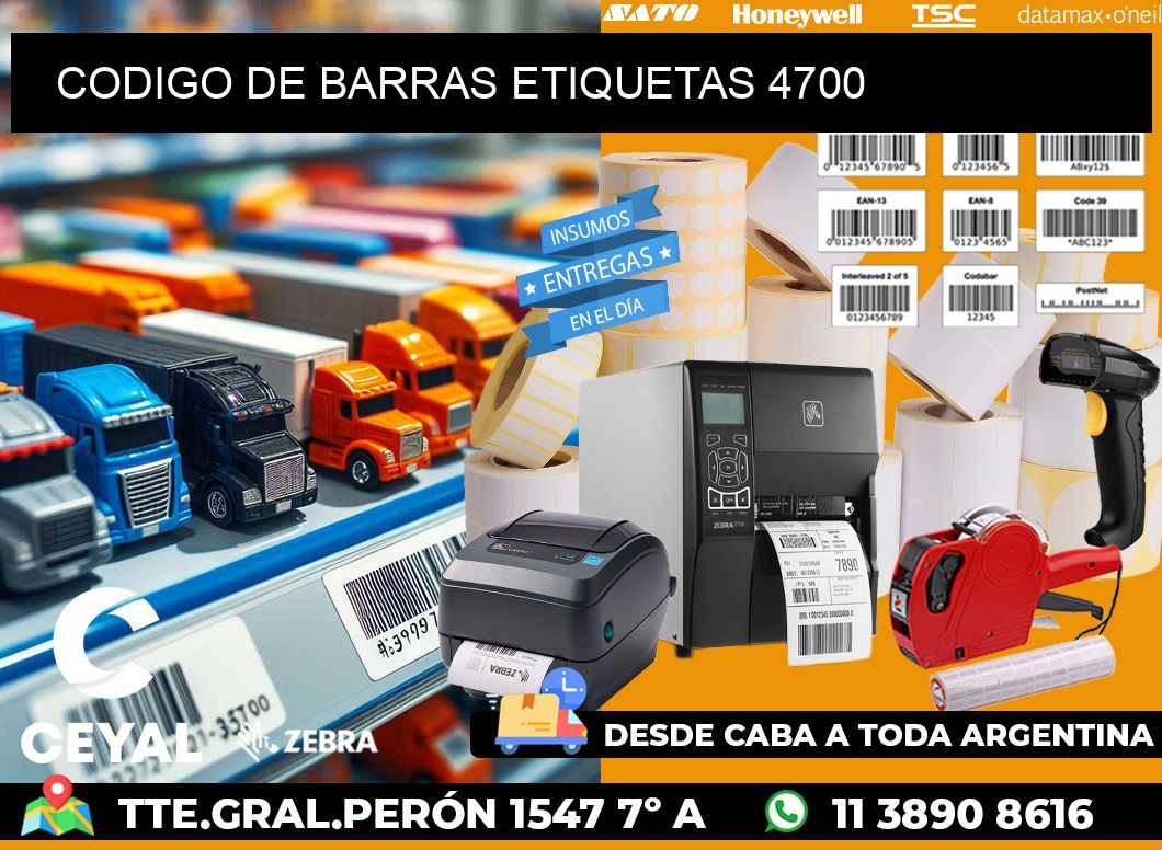 CODIGO DE BARRAS ETIQUETAS 4700