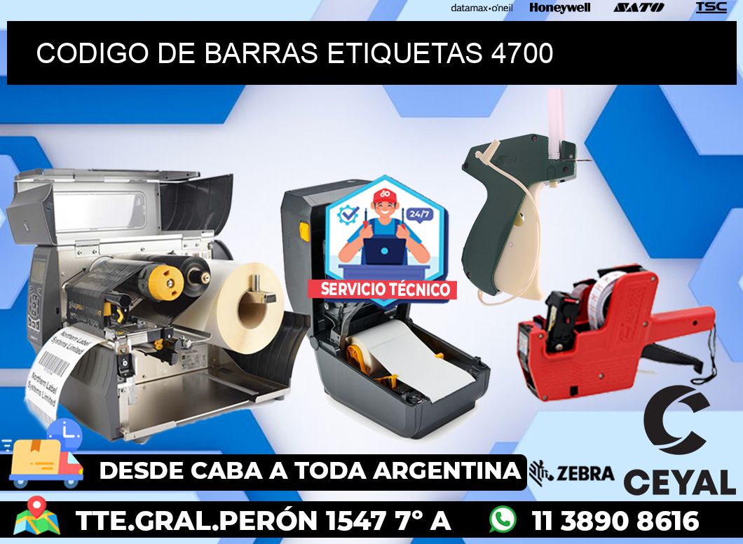 CODIGO DE BARRAS ETIQUETAS 4700