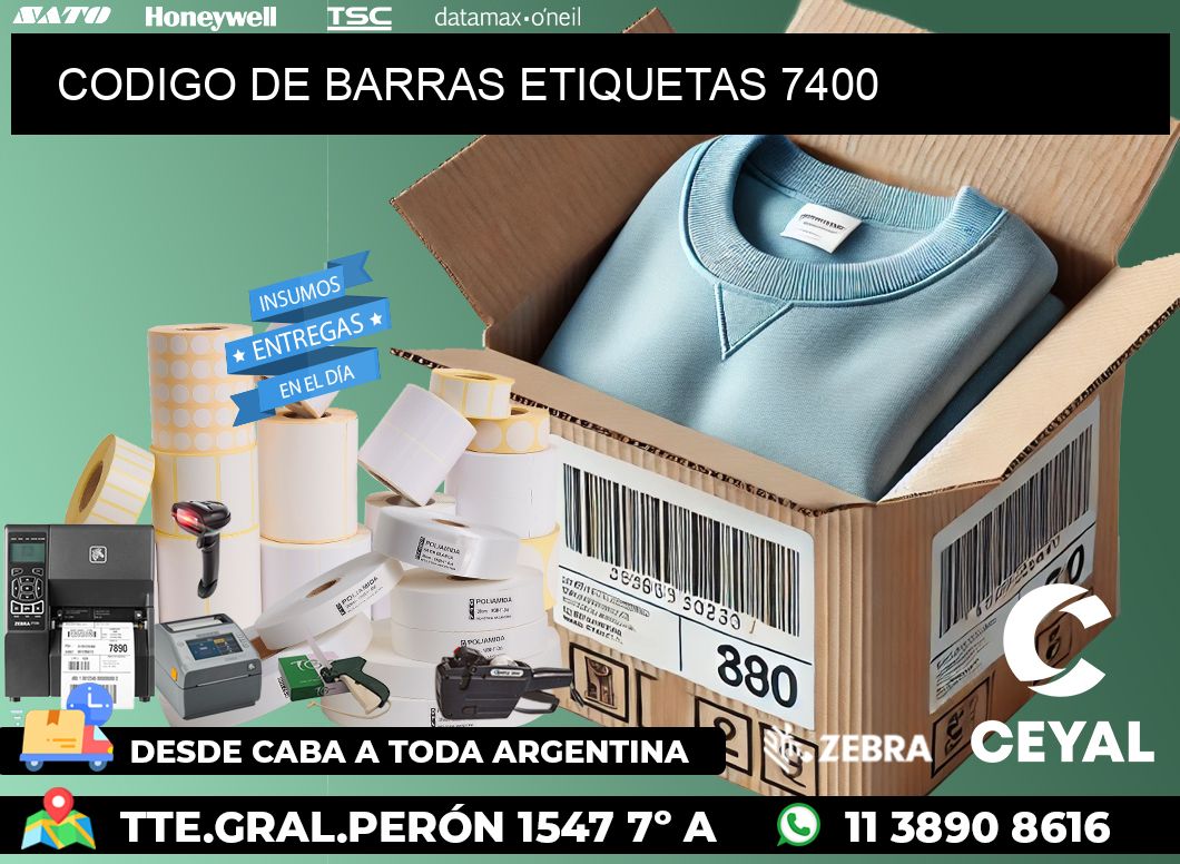 CODIGO DE BARRAS ETIQUETAS 7400