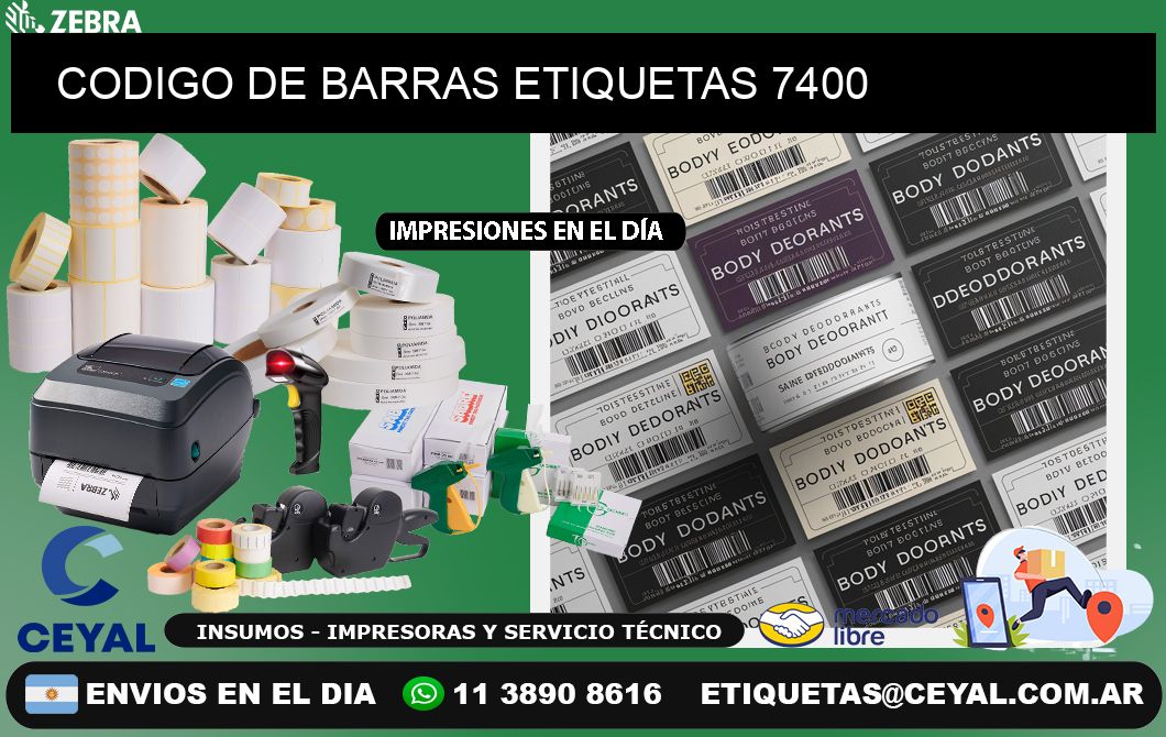 CODIGO DE BARRAS ETIQUETAS 7400