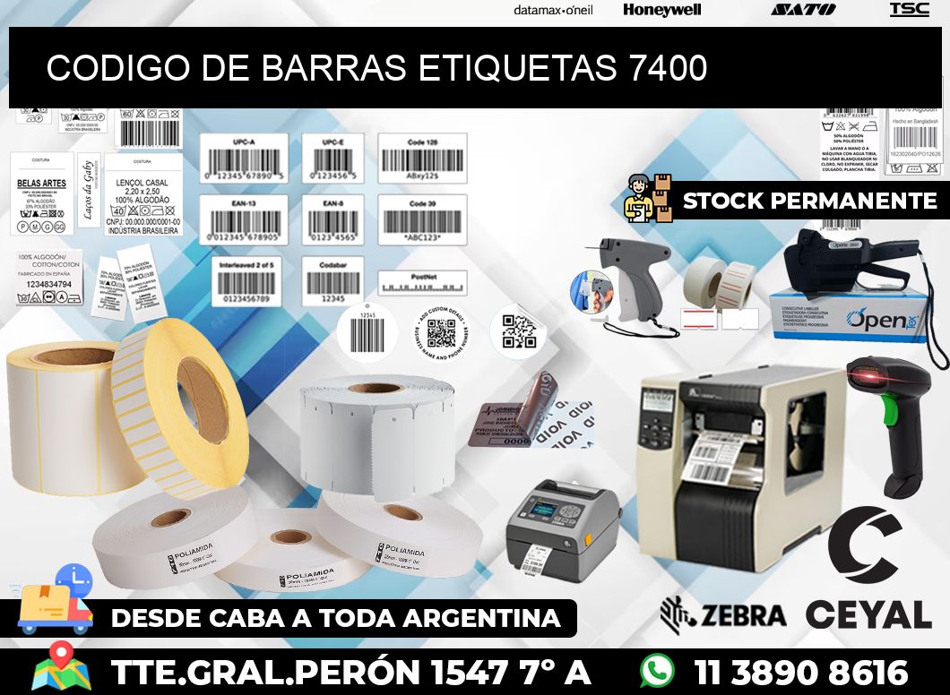 CODIGO DE BARRAS ETIQUETAS 7400