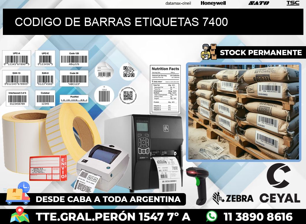 CODIGO DE BARRAS ETIQUETAS 7400