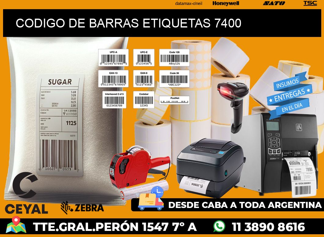 CODIGO DE BARRAS ETIQUETAS 7400