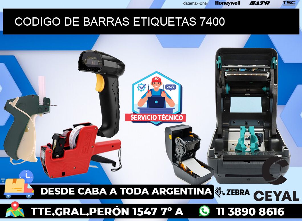 CODIGO DE BARRAS ETIQUETAS 7400