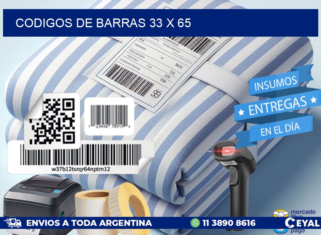 CODIGOS DE BARRAS 33 x 65