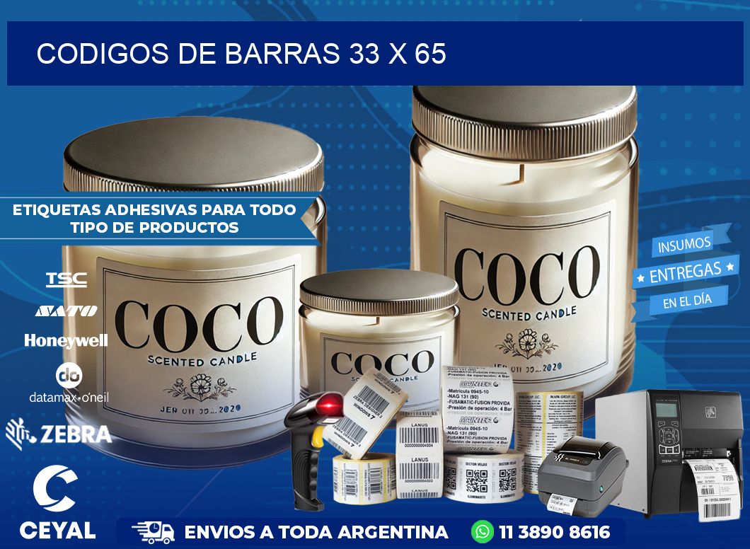 CODIGOS DE BARRAS 33 x 65