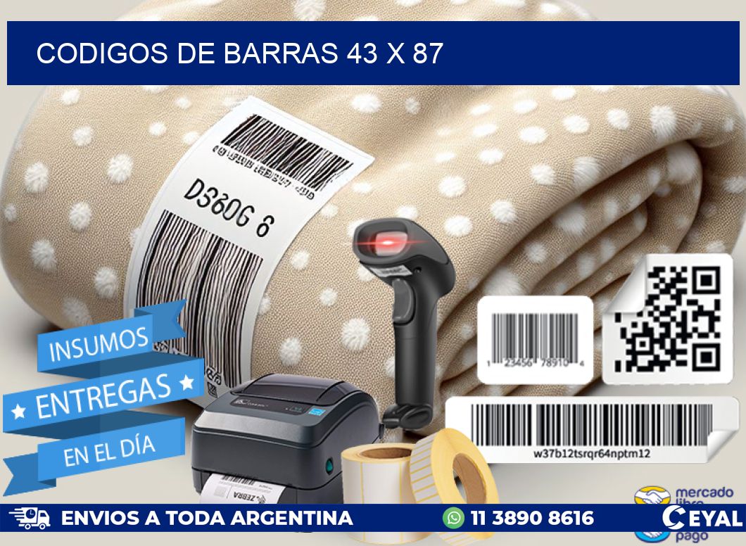 CODIGOS DE BARRAS 43 x 87