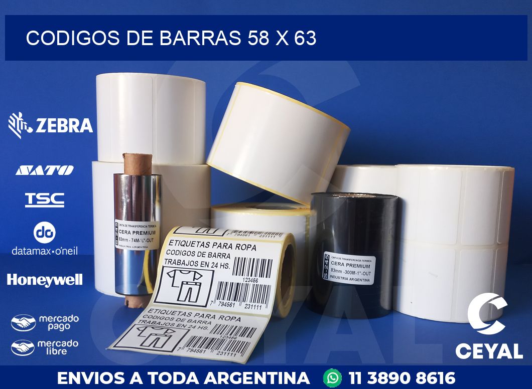CODIGOS DE BARRAS 58 x 63