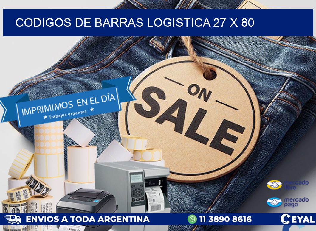 CODIGOS DE BARRAS LOGISTICA 27 x 80