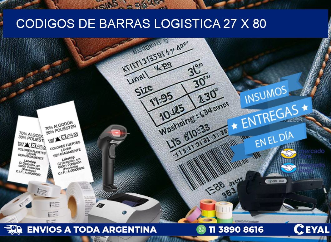 CODIGOS DE BARRAS LOGISTICA 27 x 80