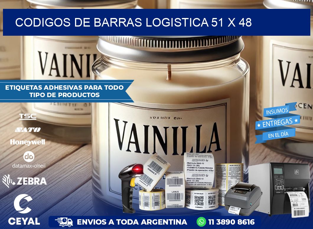 CODIGOS DE BARRAS LOGISTICA 51 x 48