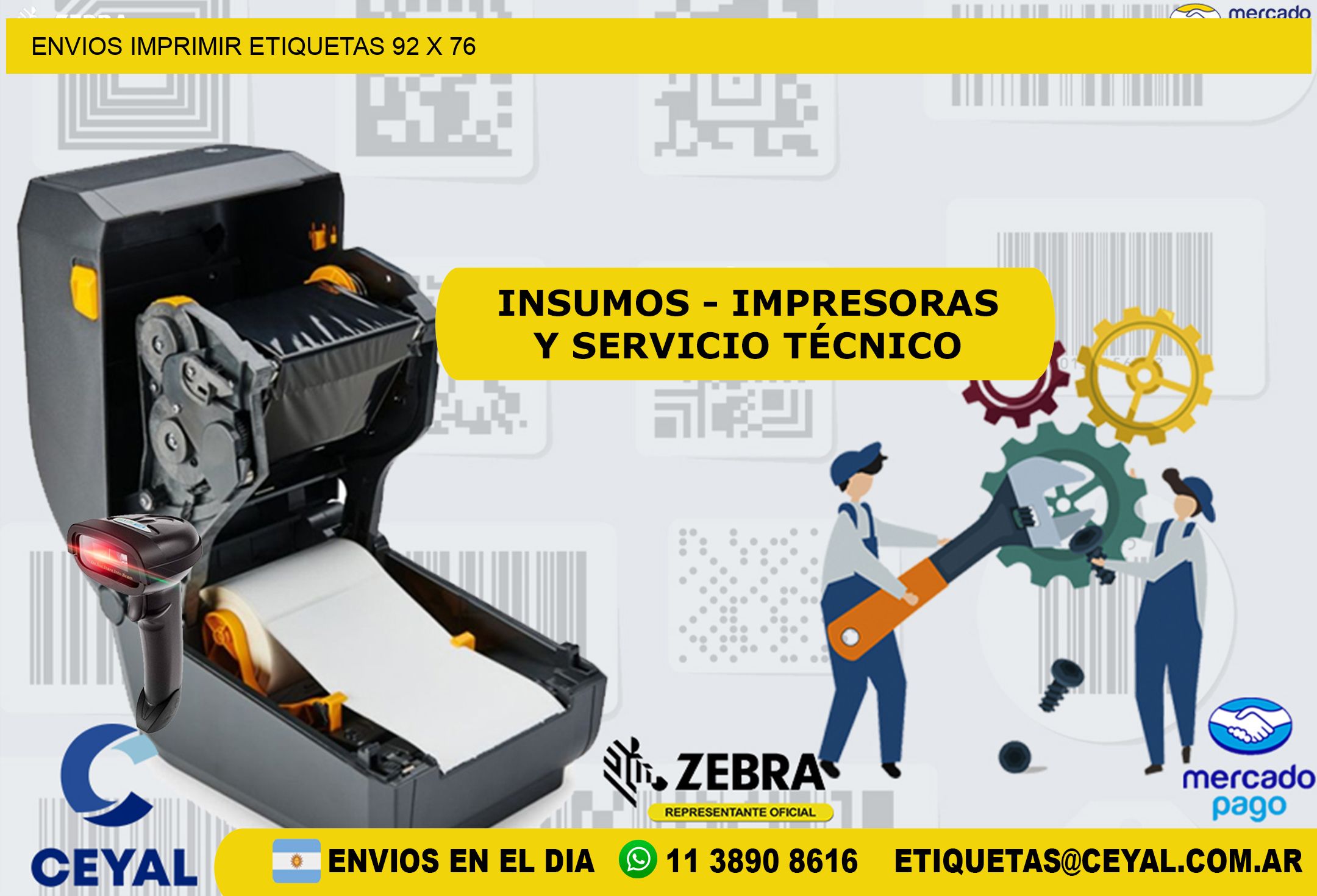 ENVIOS IMPRIMIR ETIQUETAS 92 x 76