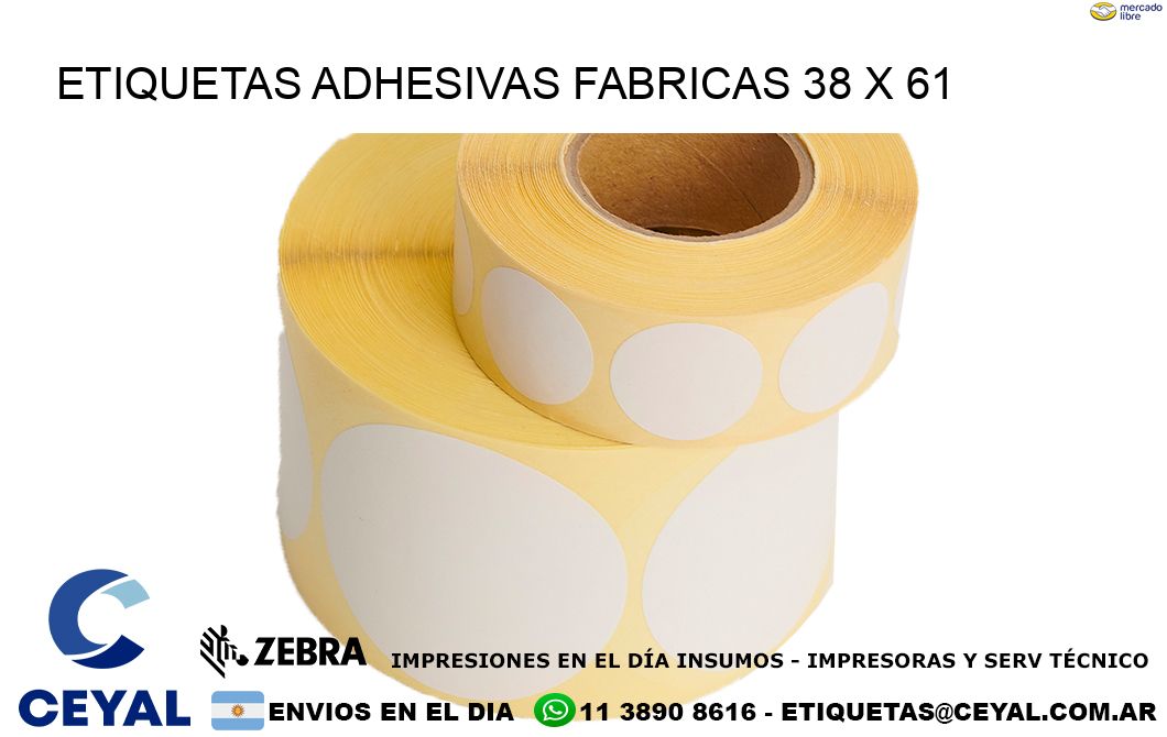 ETIQUETAS ADHESIVAS FABRICAS 38 x 61