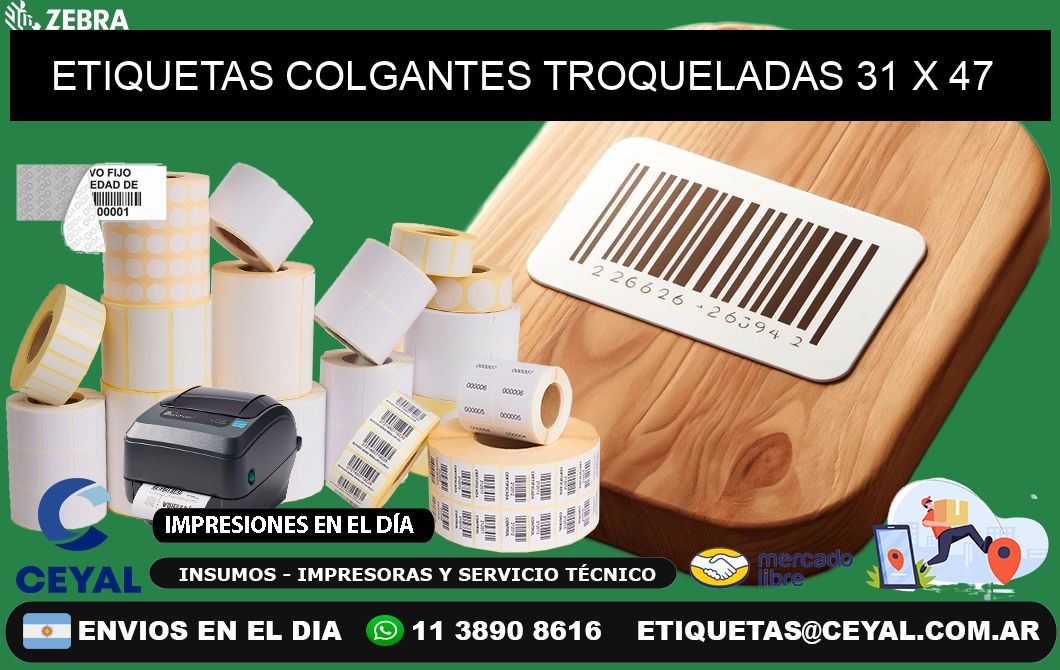 ETIQUETAS COLGANTES TROQUELADAS 31 x 47