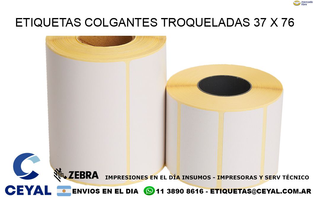 ETIQUETAS COLGANTES TROQUELADAS 37 x 76