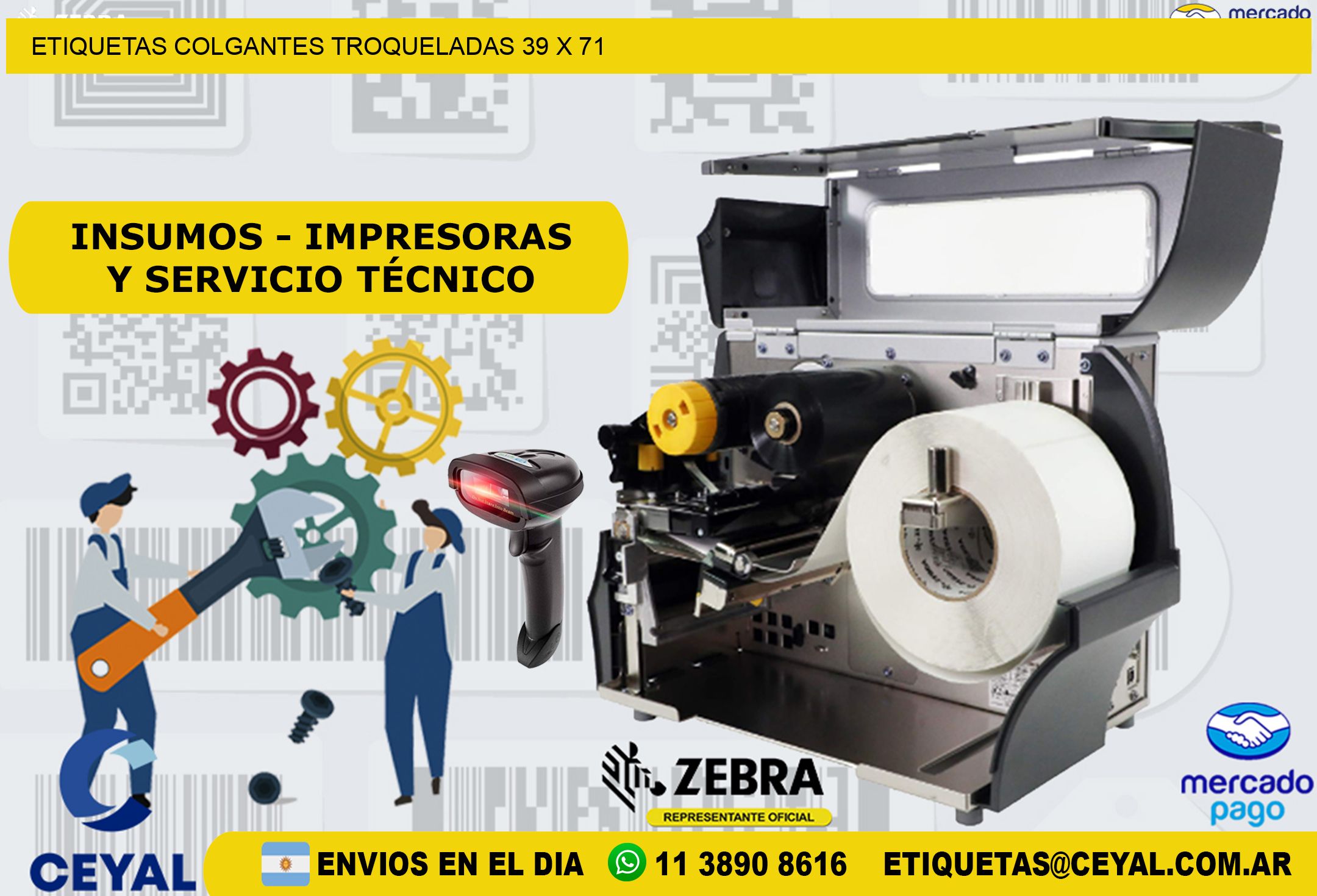 ETIQUETAS COLGANTES TROQUELADAS 39 x 71