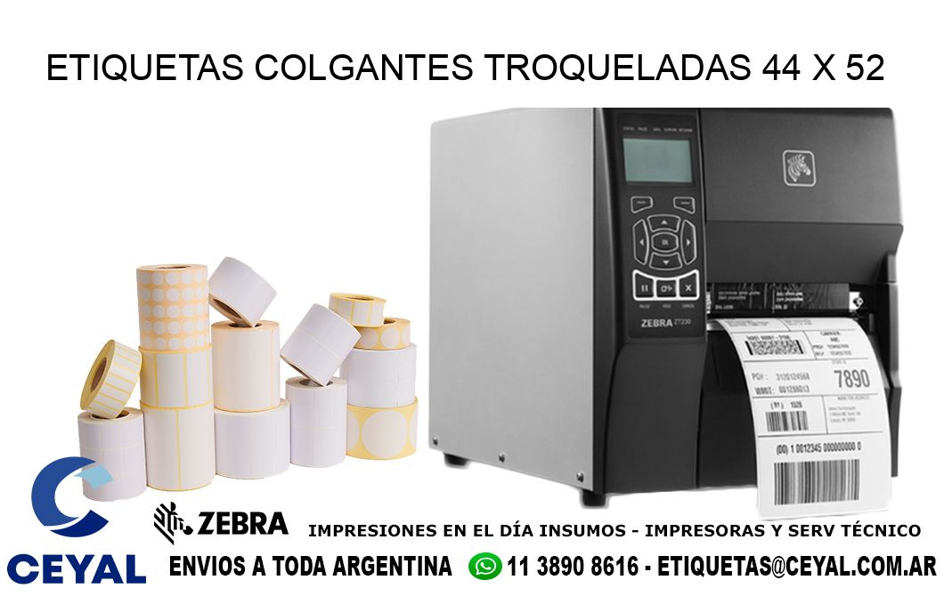 ETIQUETAS COLGANTES TROQUELADAS 44 x 52