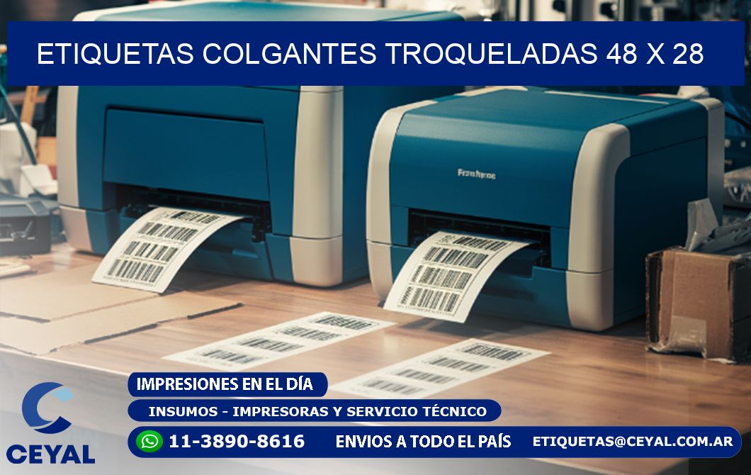 ETIQUETAS COLGANTES TROQUELADAS 48 x 28