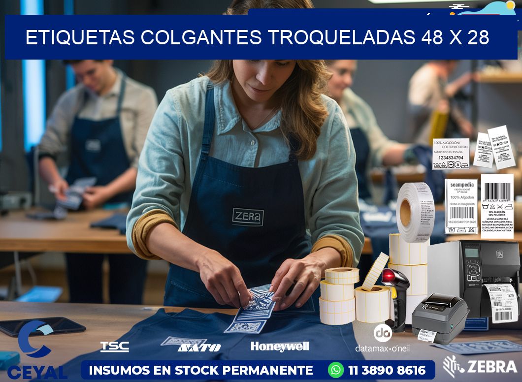 ETIQUETAS COLGANTES TROQUELADAS 48 x 28