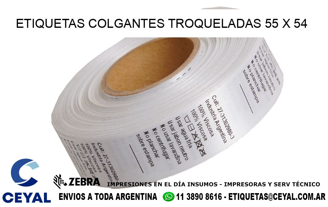 ETIQUETAS COLGANTES TROQUELADAS 55 x 54