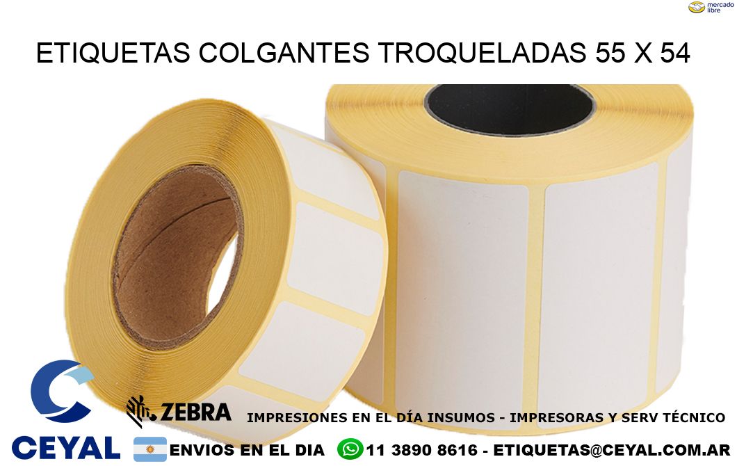 ETIQUETAS COLGANTES TROQUELADAS 55 x 54