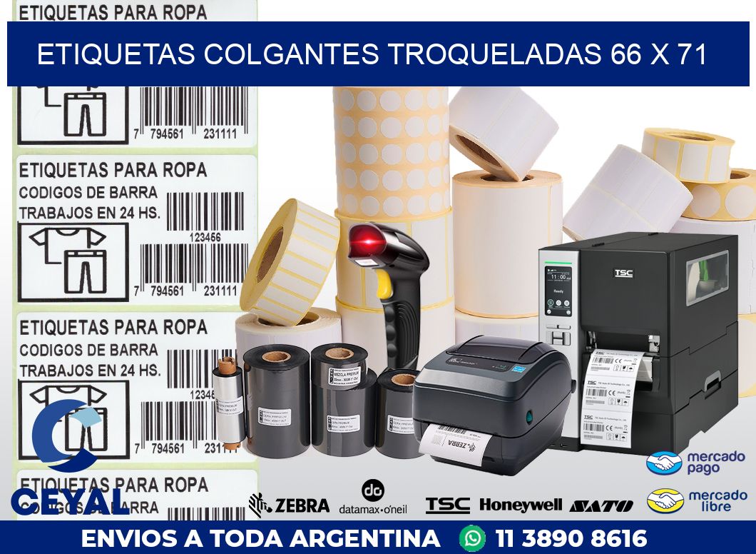 ETIQUETAS COLGANTES TROQUELADAS 66 x 71