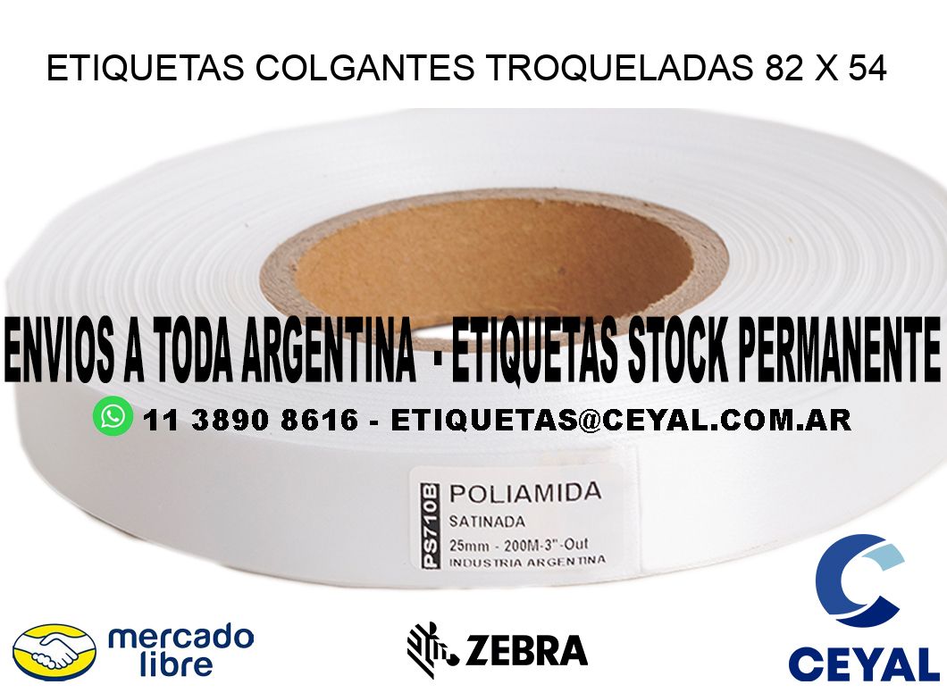 ETIQUETAS COLGANTES TROQUELADAS 82 x 54